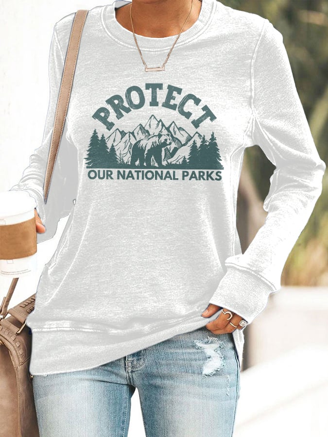 Women's Protect Our National Parks Printed Sweatshirt