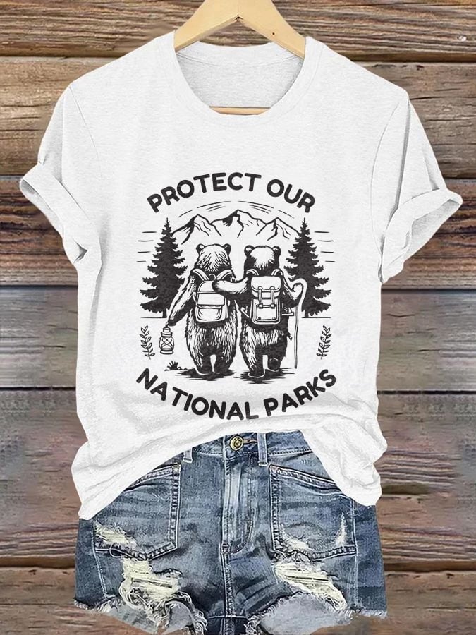 Retro Protect Our National Parks Print T-Shirt