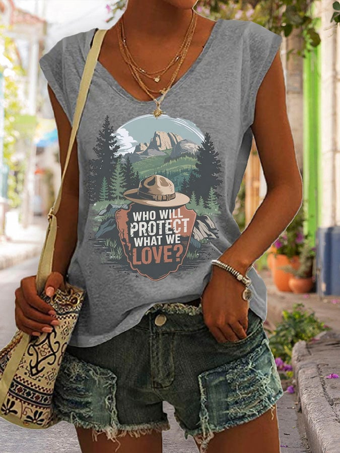 Women's Who Will Protect What We Love Print Tank Top