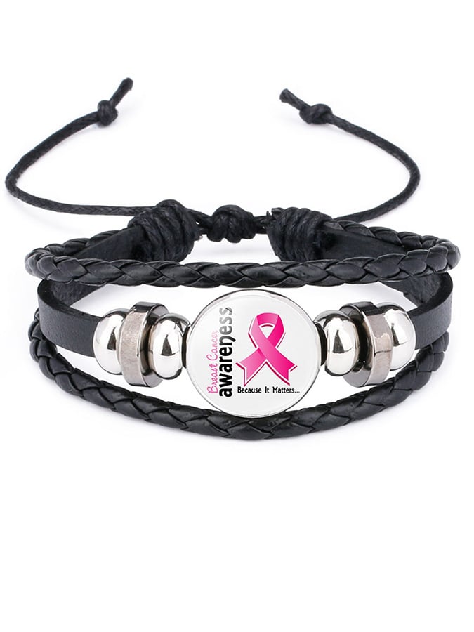 Weaving Pink Ribbon Bracelet (scalable)