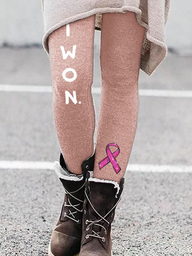 Breast Cancer I Won Print Leggings