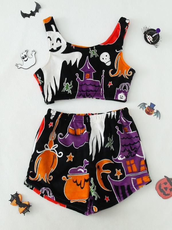 💥Halloween Pre 🎃Halloween vest pajamas set👻