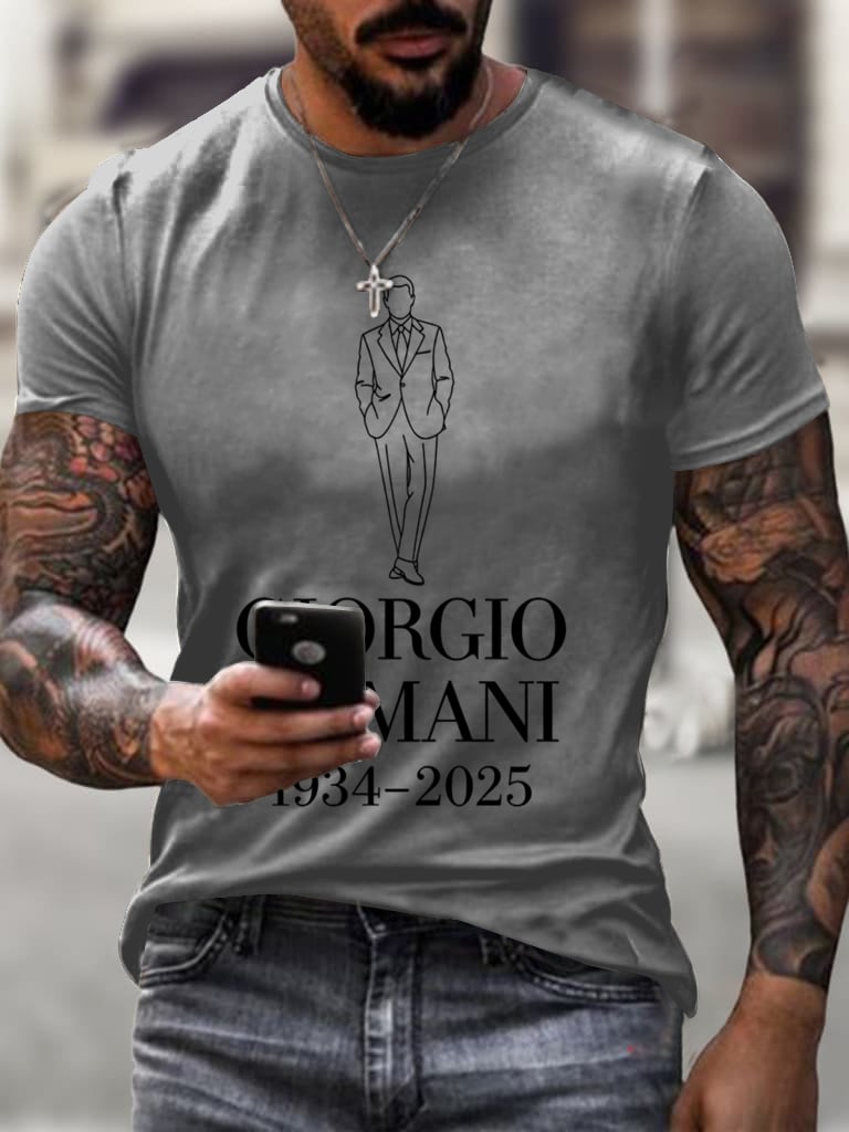 Men's Commemorative Fashion 1934-2025 Printed Round Neck T-Shirt