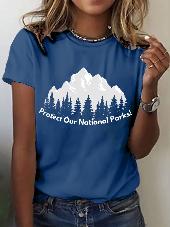 Women's Retro Protect Our National Parks Print T-Shirt