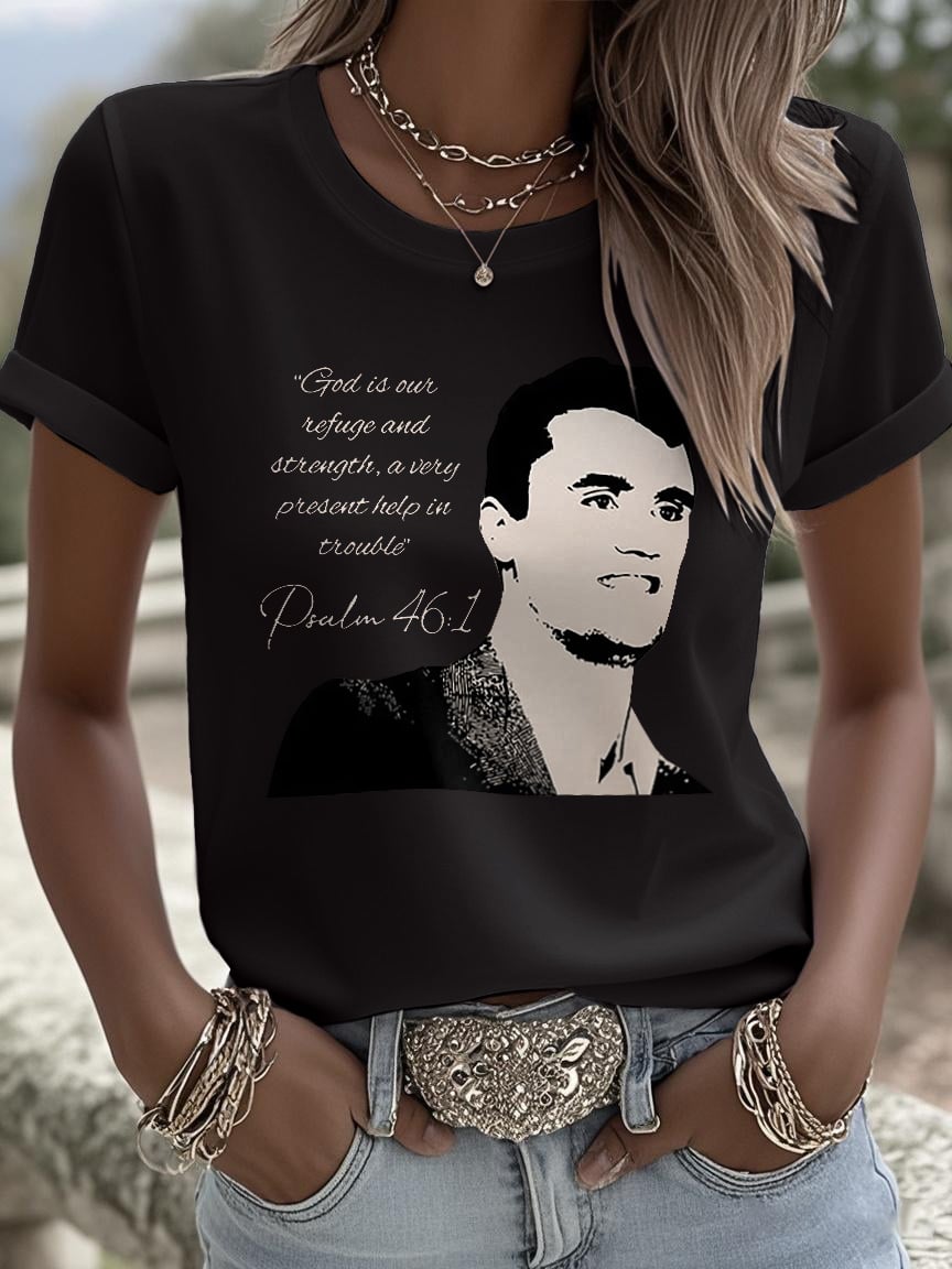 Retro God Is Our Refuge And Strength, A Very Present Help In Trouble Psalm 46:1 Print T-Shirt