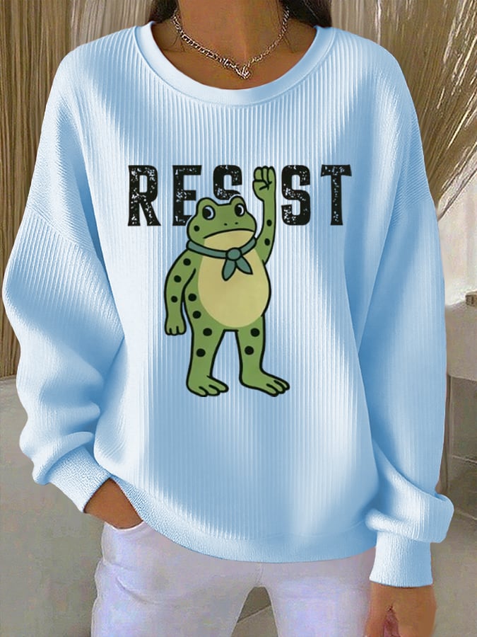 Women's Resist Frog Knitted Sweatshirt