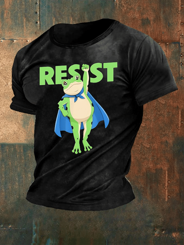 Men's Portland Frog Art Print Casual T-Shirt