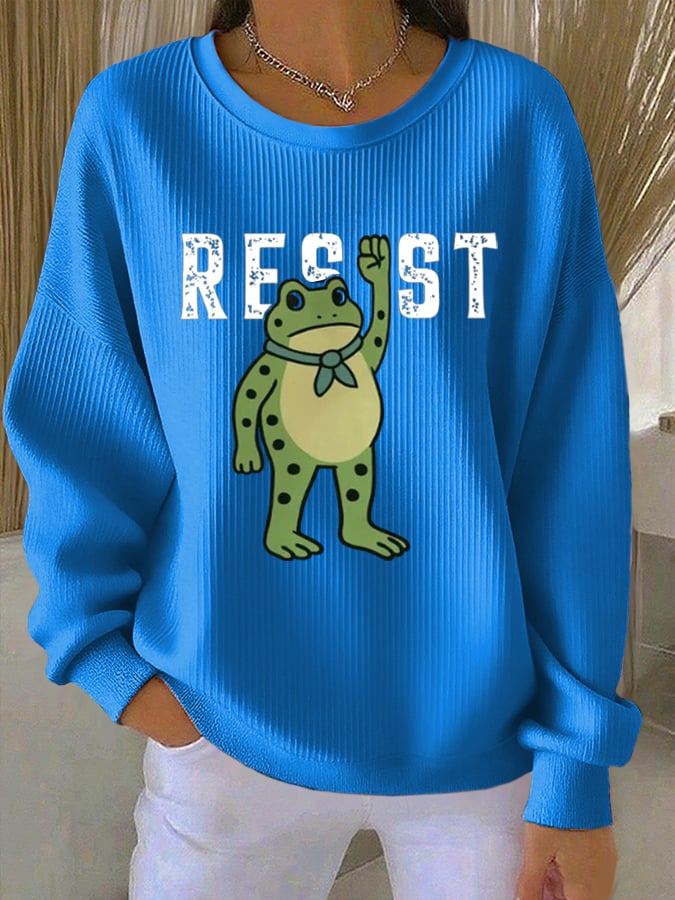 Women's Resist Frog Knitted Sweatshirt