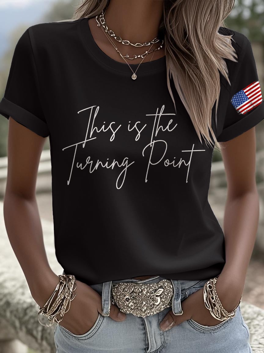 Retro This Is The Turning Point Print T-Shirt