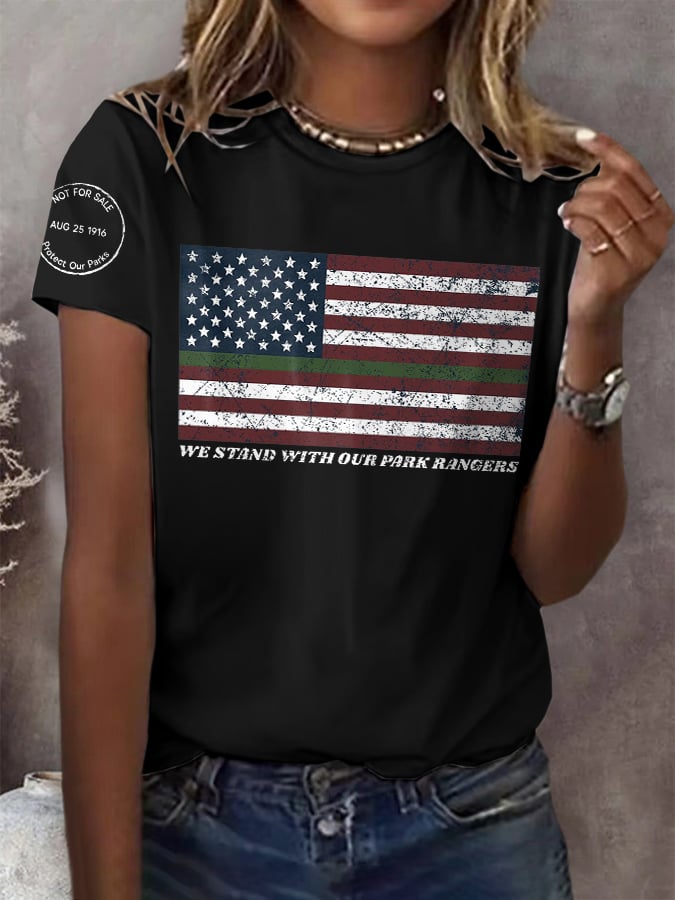 Retro We Stand With Our Park Rangers Not For Sale Protect Our Parks August 25 1916 Print T-Shirt