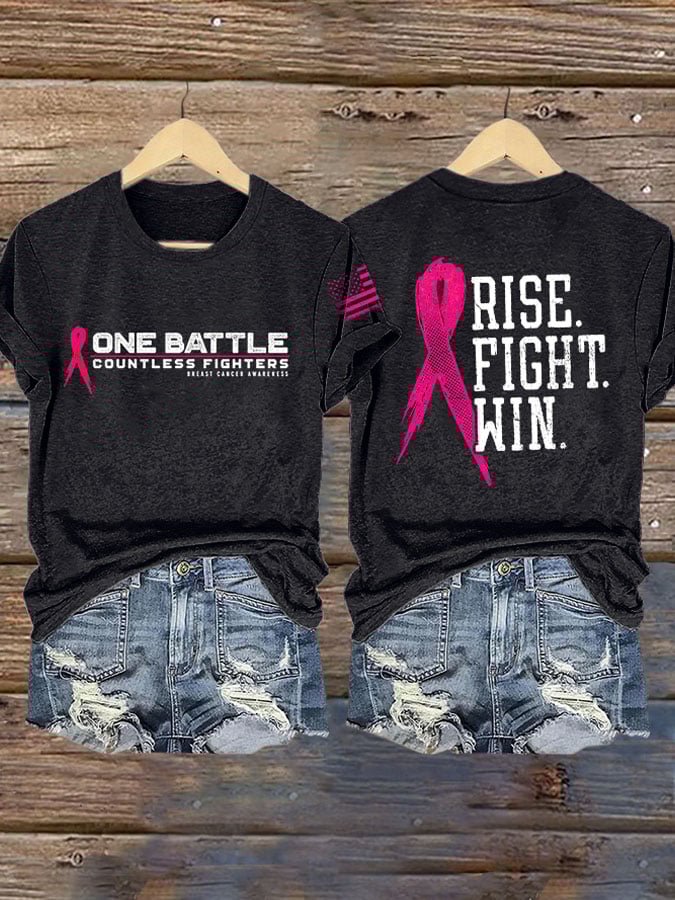 Women'S Breast Cancer Print Short Sleeve T-Shirt