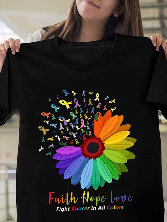 Breast Cancer Print Casual T-Shirt