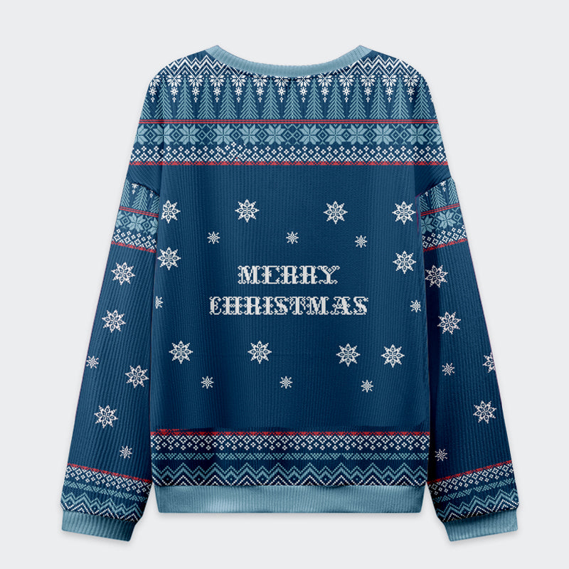 Tokyo-Tiger Funny Skull:Deck the Halls and Not Your Colleagues Christmas Ugly Sweatshirt