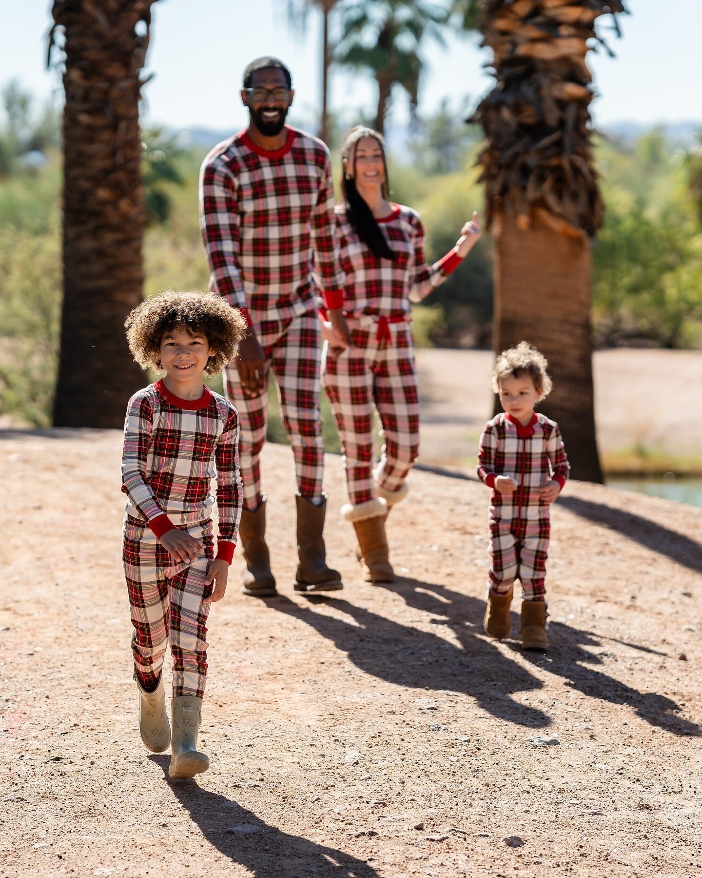 Tartan Plaid Matching Family Christmas Pajamas-Dog Pajamas Included