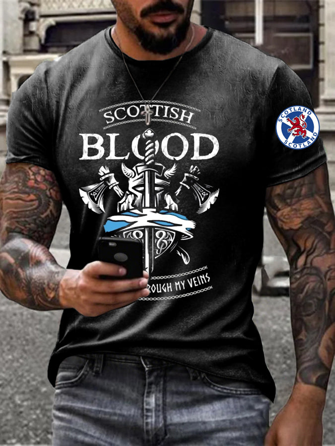 Men's England Scotland Thistle Printed T-shirt