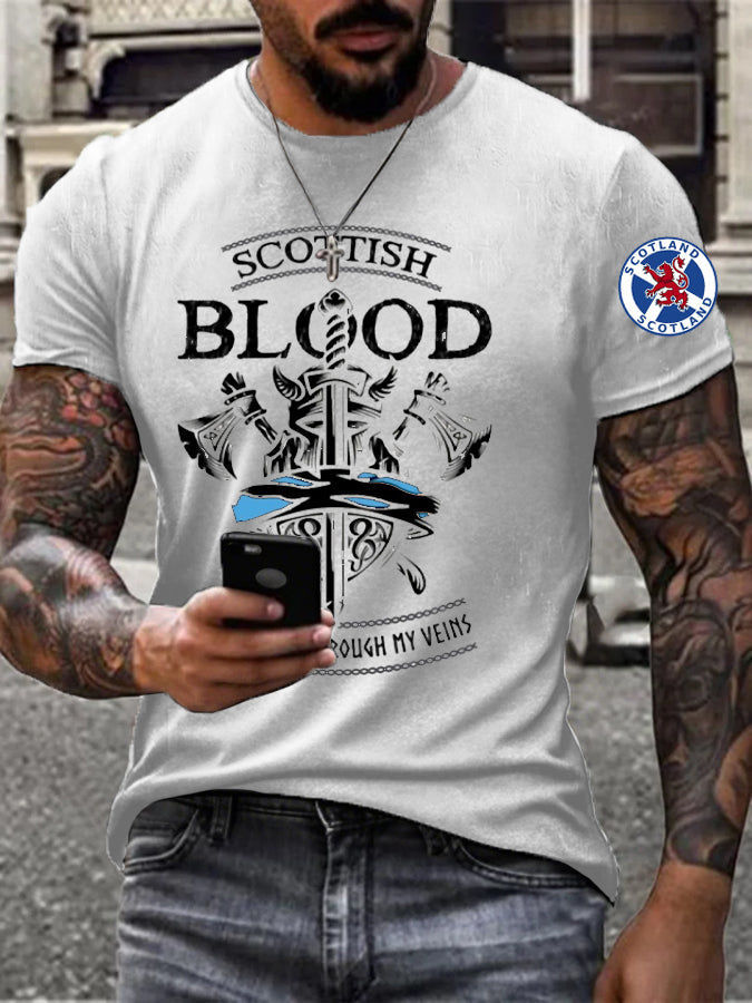 Men's England Scotland Thistle Printed T-shirt