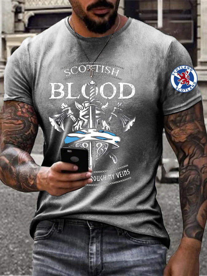 Men's England Scotland Thistle Printed T-shirt