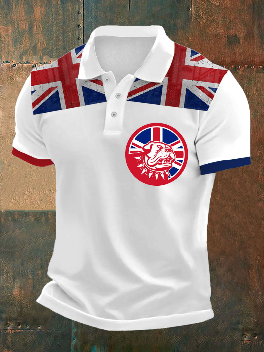Men's British Bulldog Printed Polo Shirt