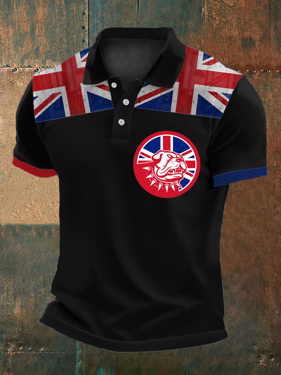 Men's British Bulldog Printed Polo Shirt