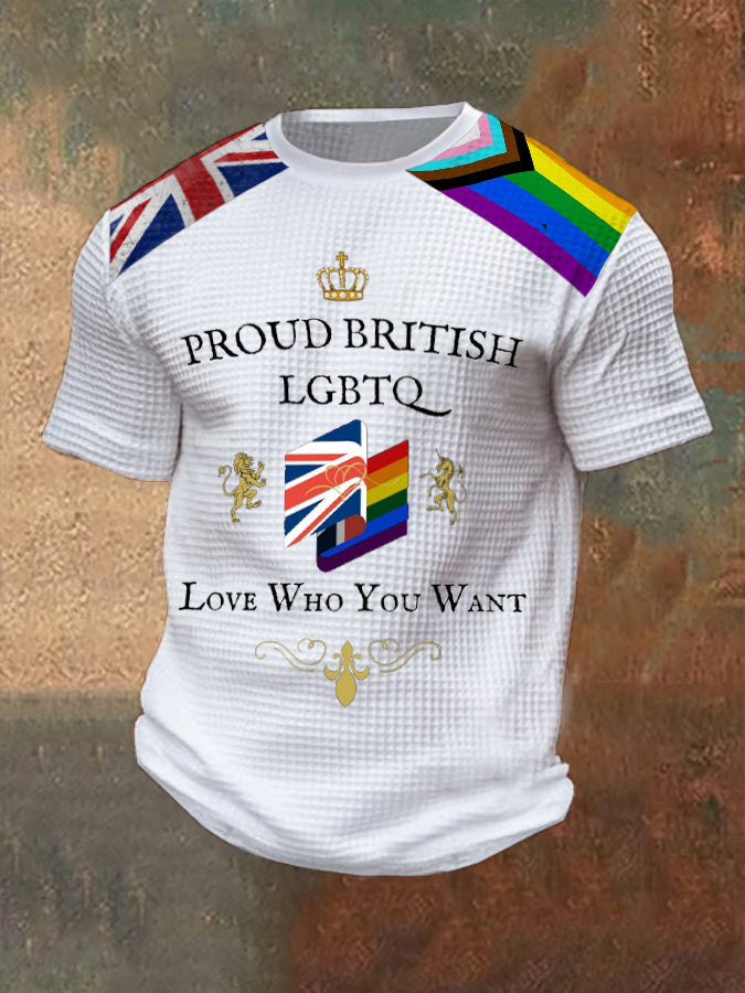 Men's Proud British LBGT Printed Waffle T-shirt