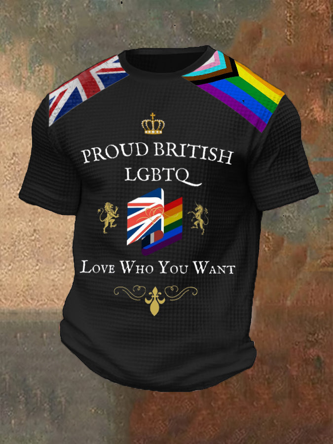 Men's Proud British LBGT Printed Waffle T-shirt