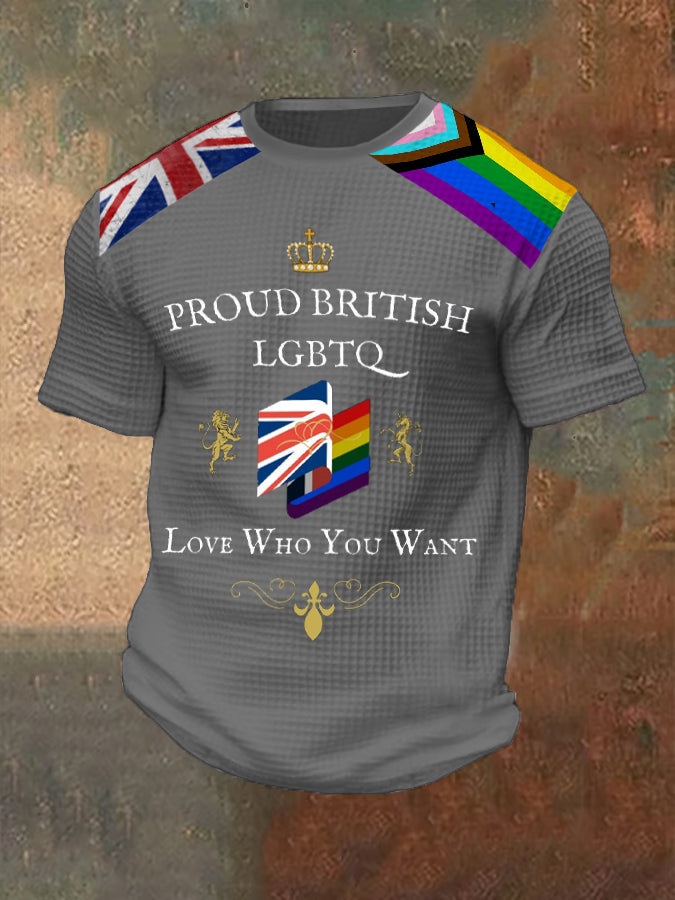 Men's Proud British LBGT Printed Waffle T-shirt