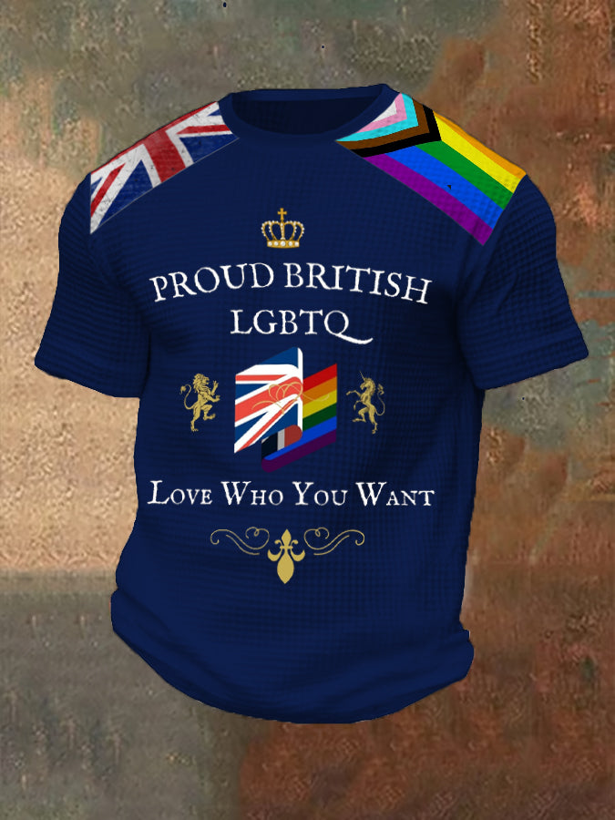 Men's Proud British LBGT Printed Waffle T-shirt