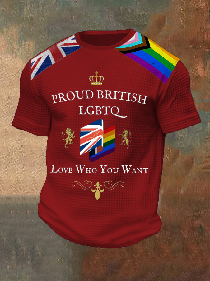 Men's Proud British LBGT Printed Waffle T-shirt