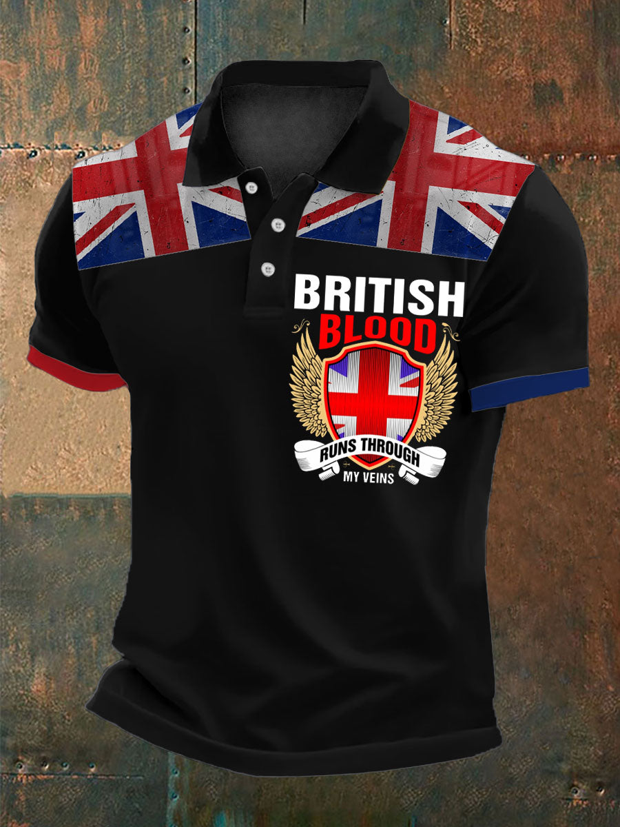 Men's British Blood Proud Printed Polo Shirt