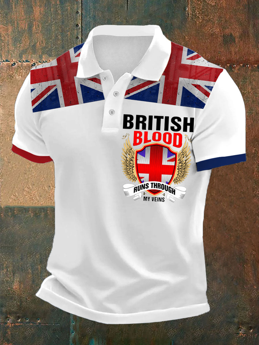 Men's British Blood Proud Printed Polo Shirt