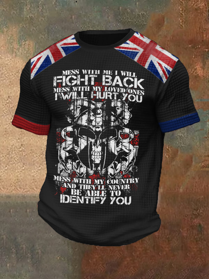 Men's Don't Mess With My Country British Printed Waffle T-shirt