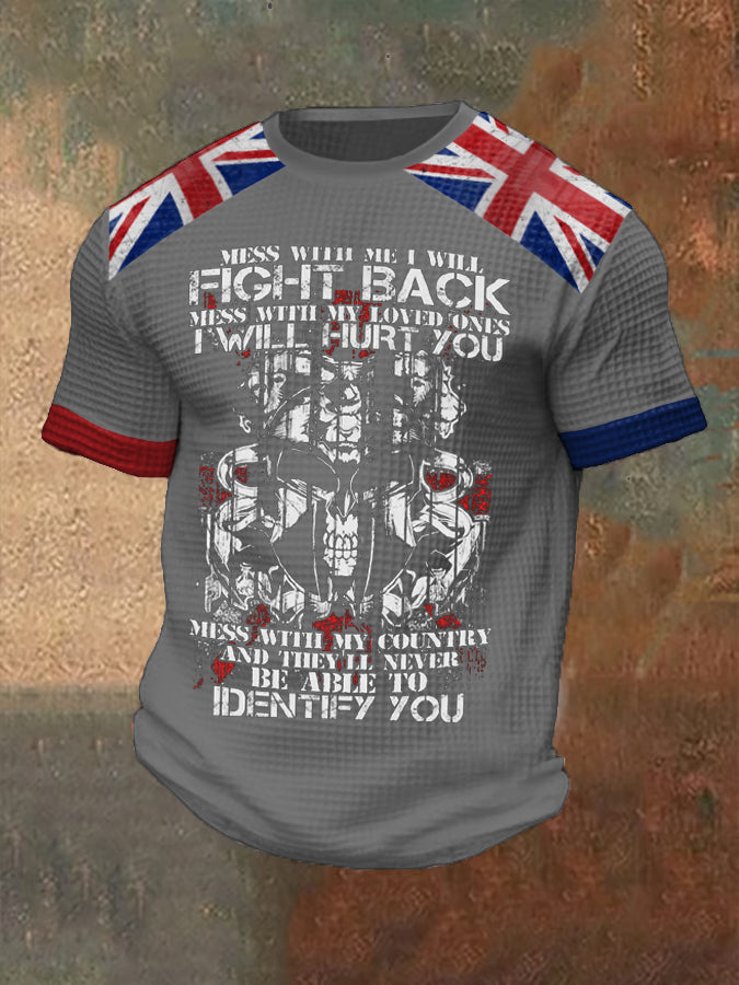 Men's Don't Mess With My Country British Printed Waffle T-shirt