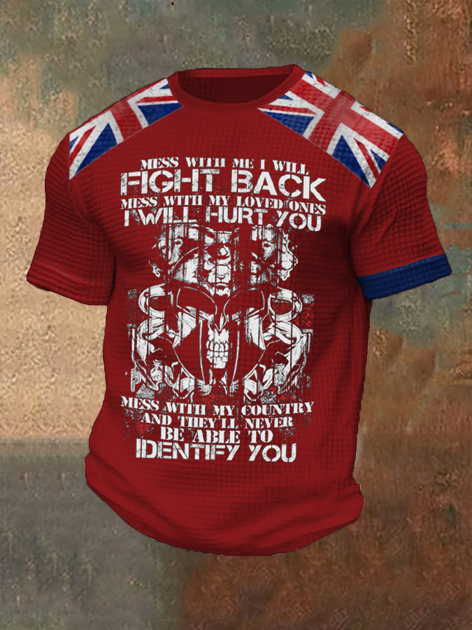 Men's Don't Mess With My Country British Printed Waffle T-shirt