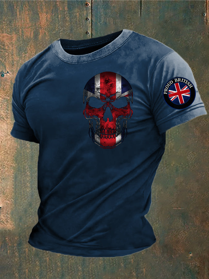 Men's Proud To Be British Skull Printed T-shirt
