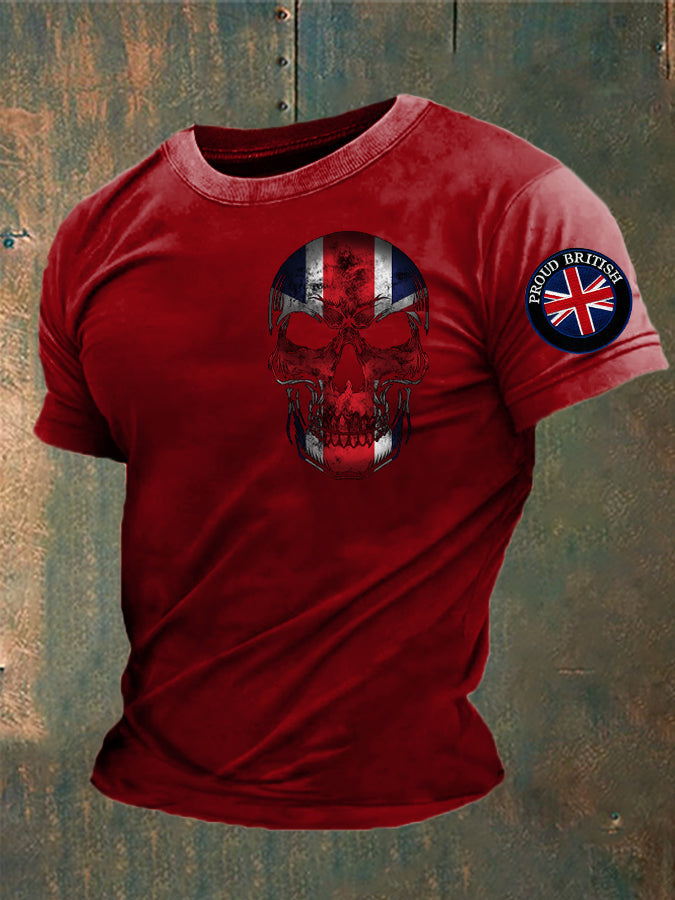 Men's Proud To Be British Skull Printed T-shirt