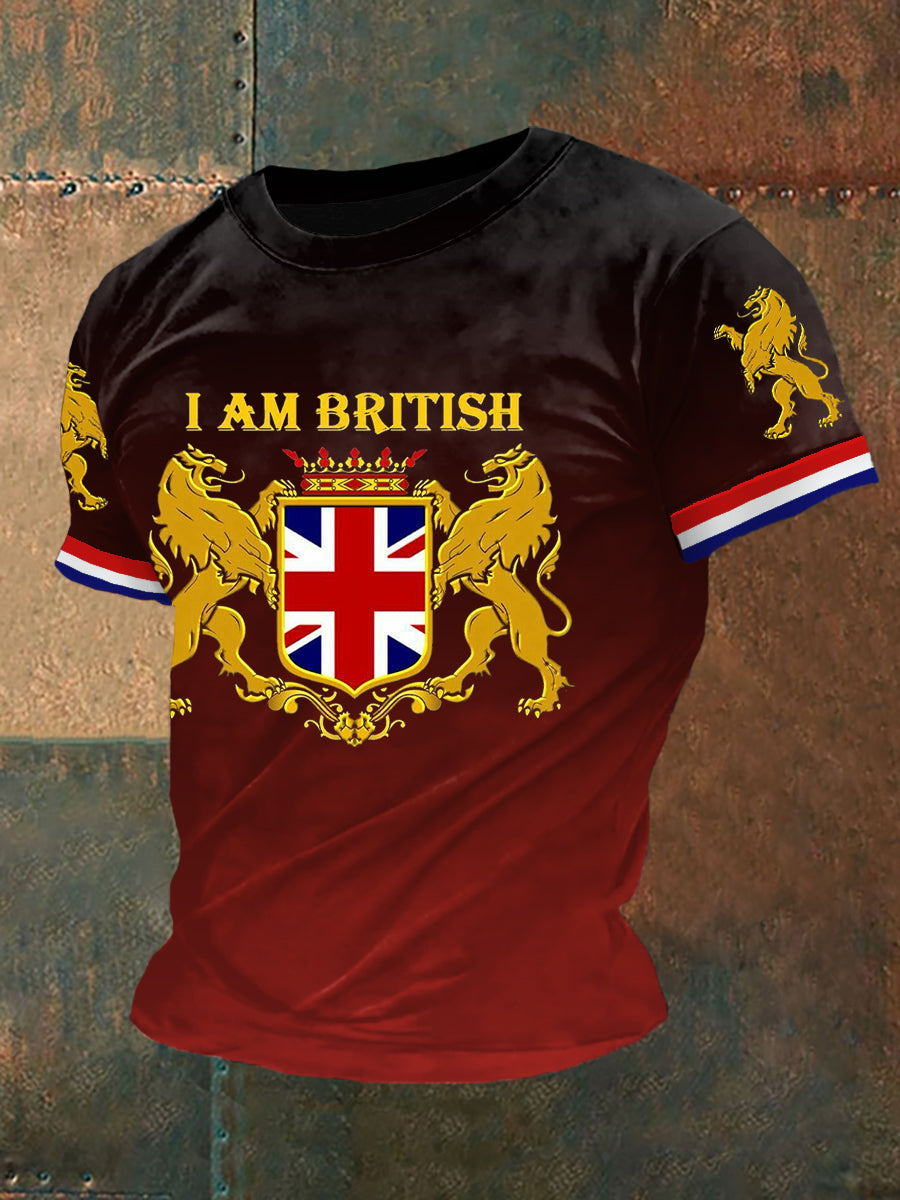Men's I Am British Gradient Casual Tee