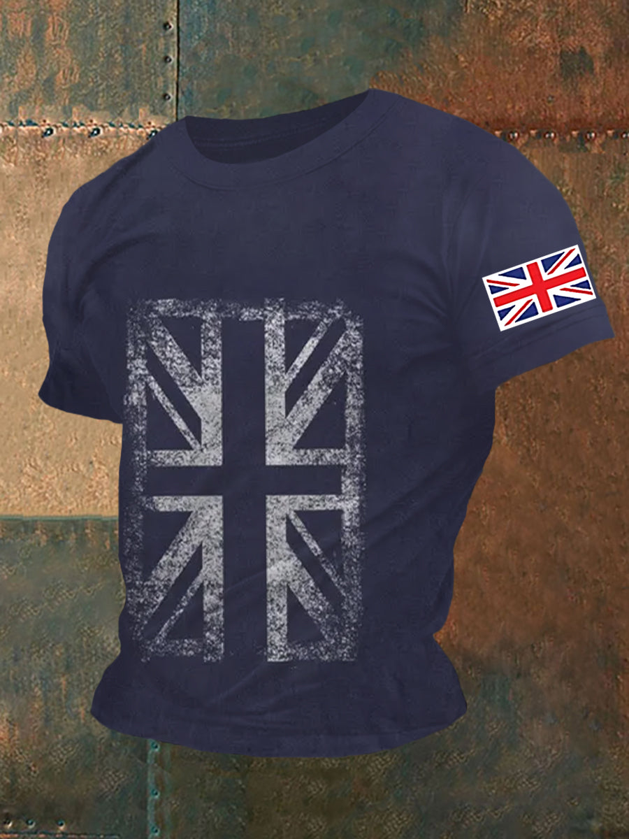 Men's UK Flag Printed Casual Short Sleeve T-shirt