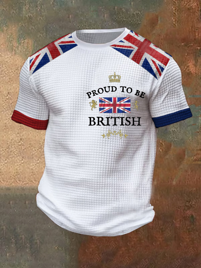 Men's Proud To Be British Printed Waffle T-shirt