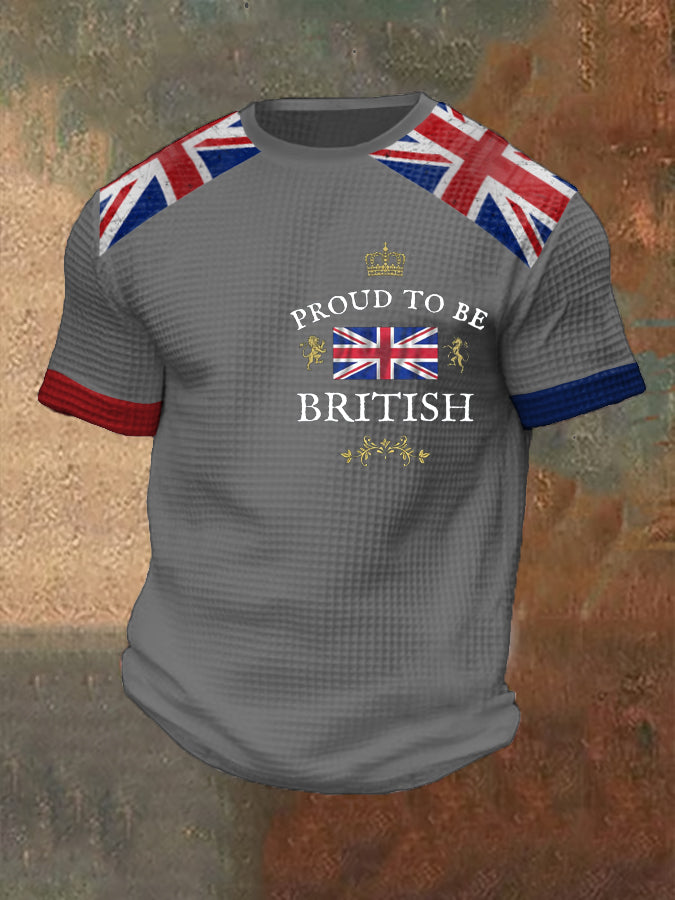 Men's Proud To Be British Printed Waffle T-shirt