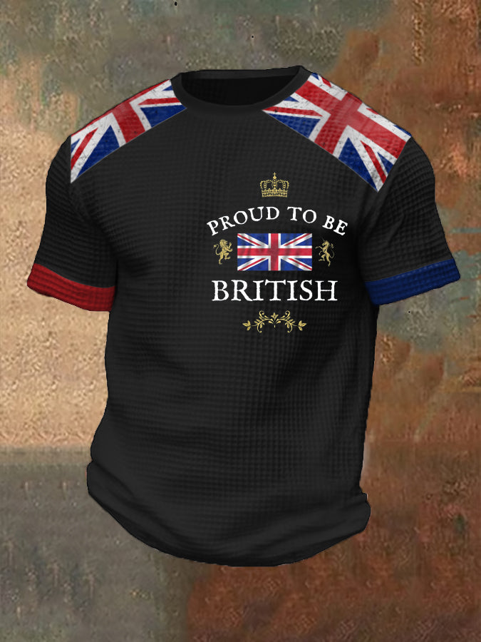 Men's Proud To Be British Printed Waffle T-shirt