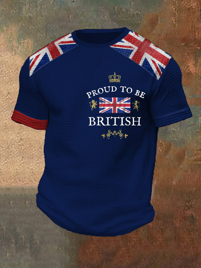 Men's Proud To Be British Printed Waffle T-shirt