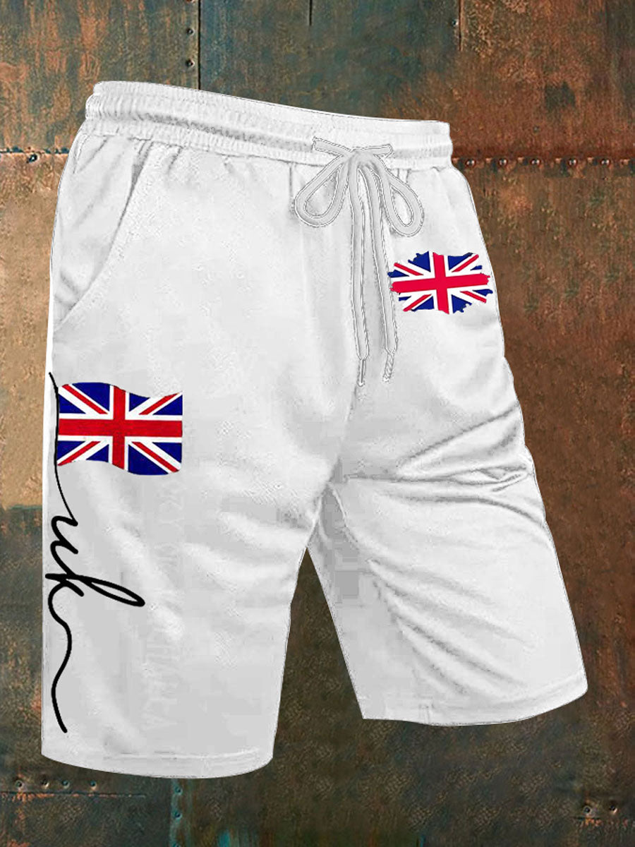 Men's Union Jack Print Casual Shorts