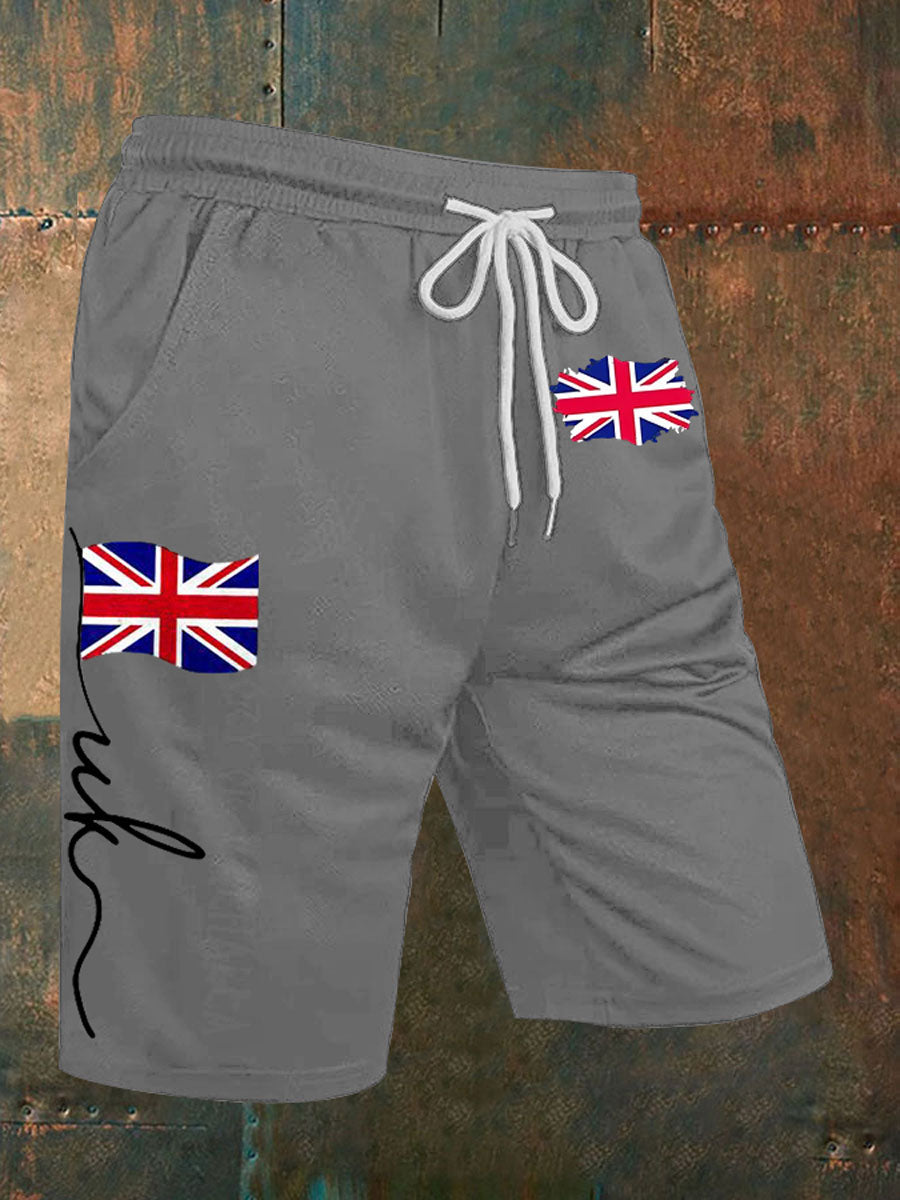 Men's Union Jack Print Casual Shorts