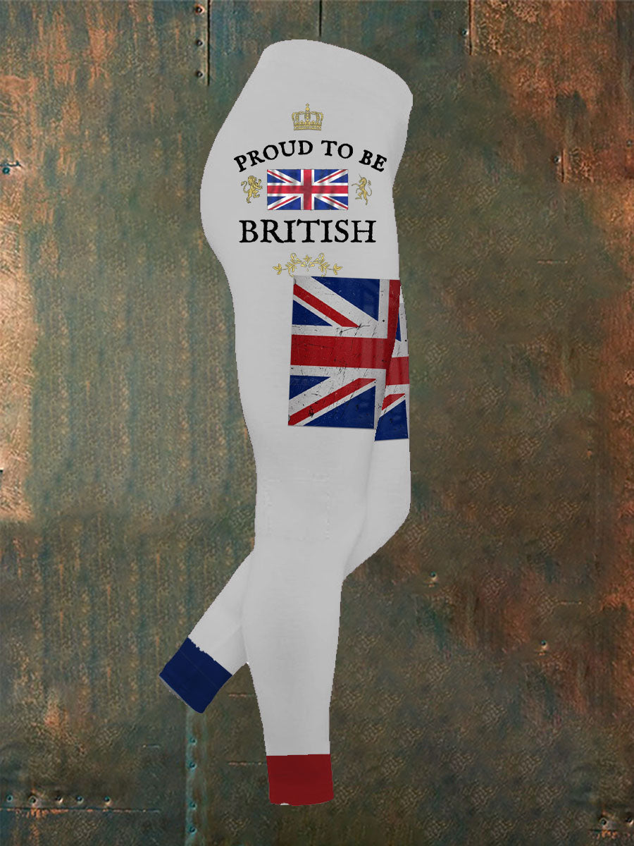 Women's Proud To Be British Printed Yoga Bottoms