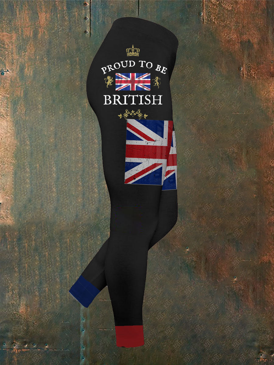 Women's Proud To Be British Printed Yoga Bottoms