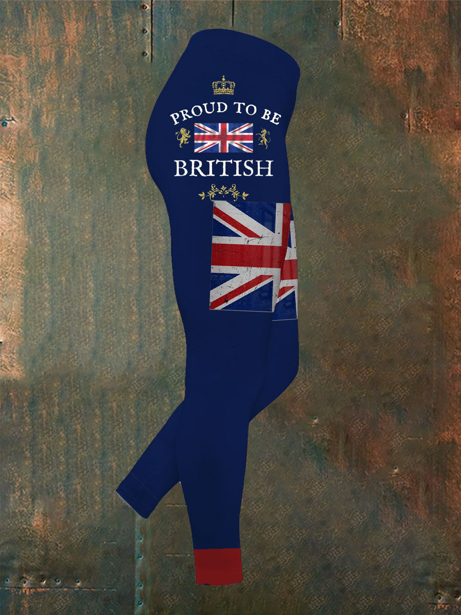 Women's Proud To Be British Printed Yoga Bottoms
