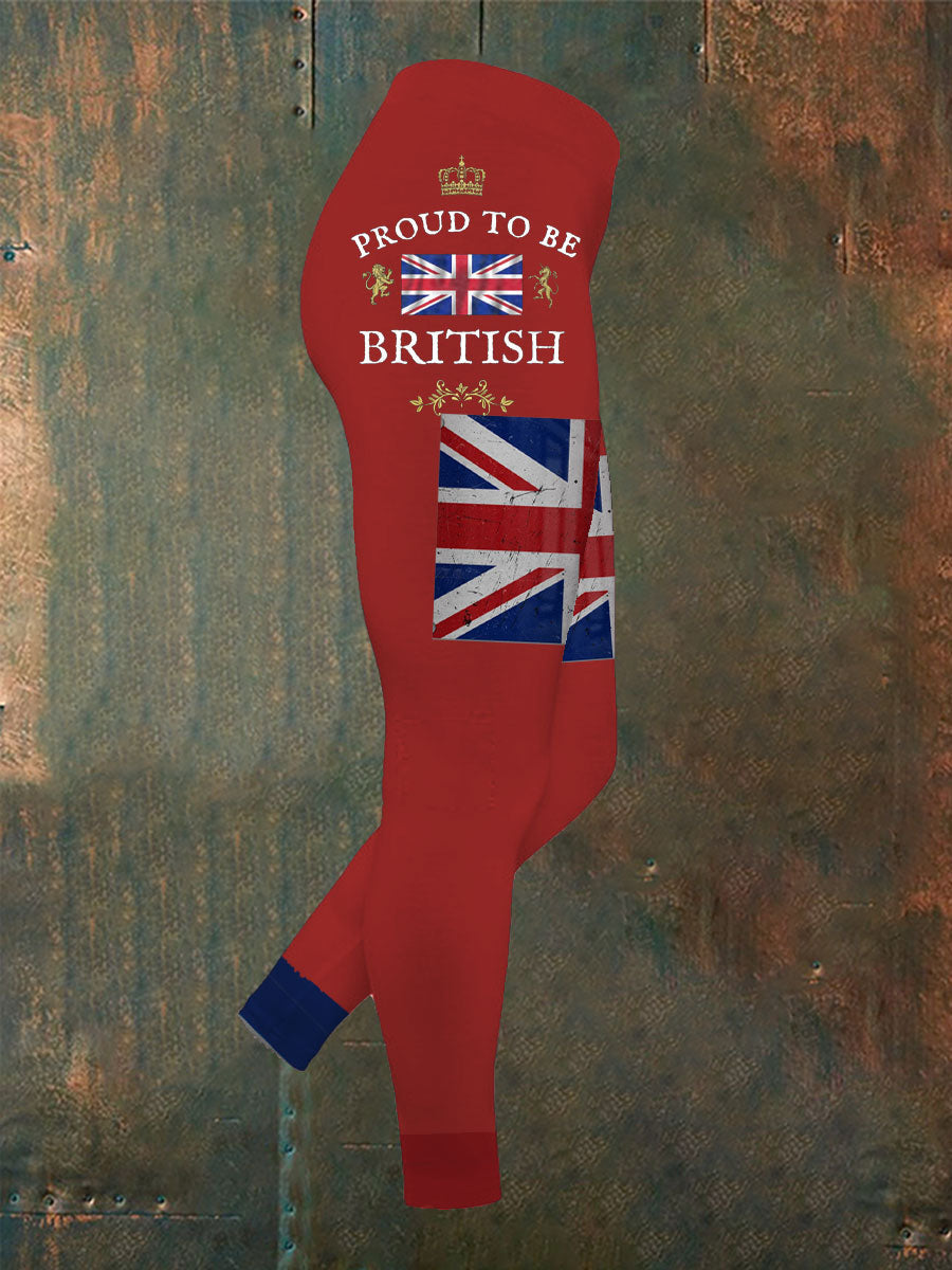 Women's Proud To Be British Printed Yoga Bottoms