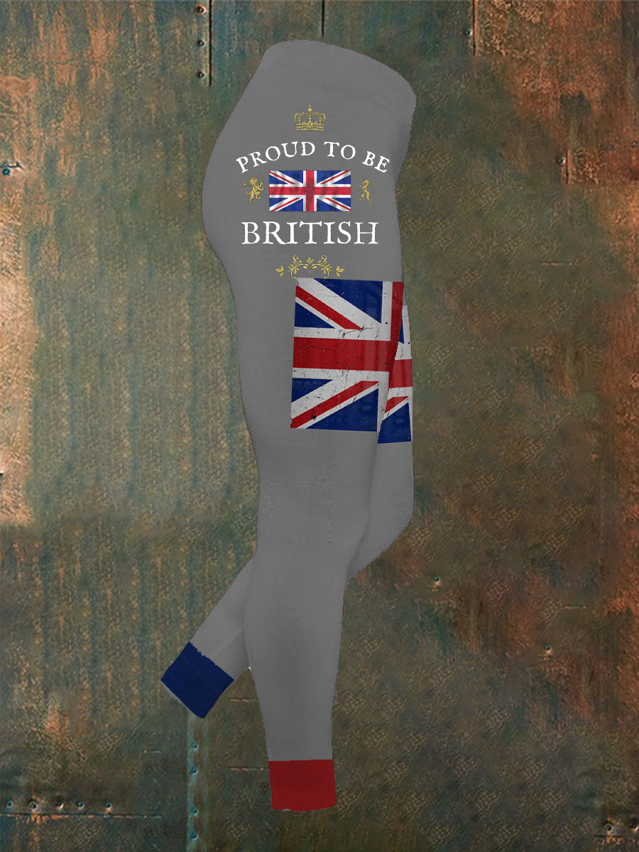 Women's Proud To Be British Printed Yoga Bottoms