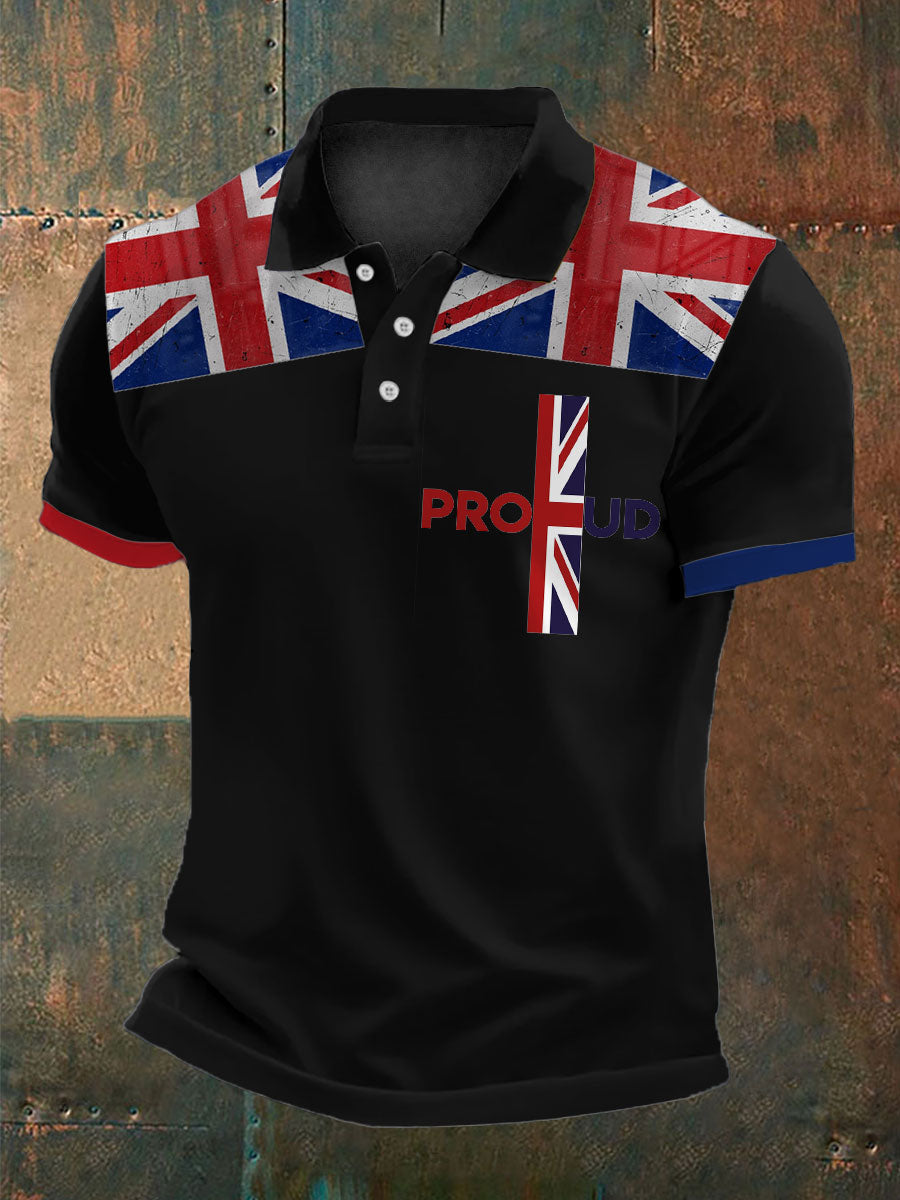 Men's Proud To Be British Printed Polo Shirt