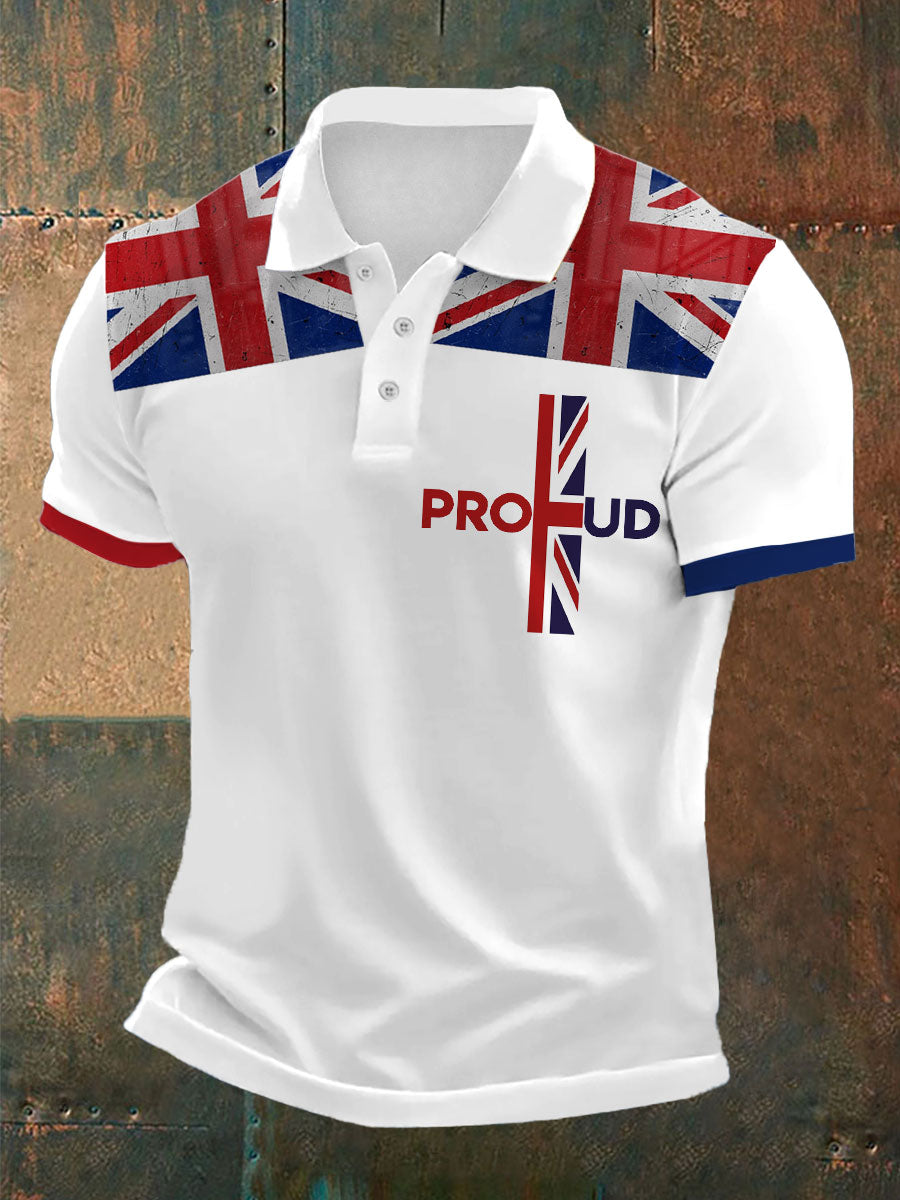 Men's Proud To Be British Printed Polo Shirt